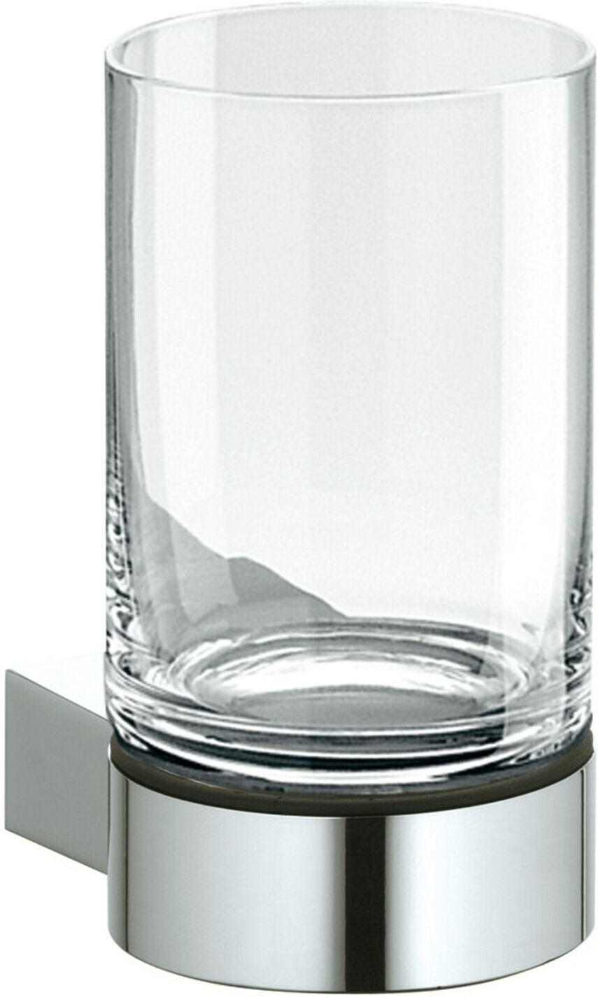 Keuco Glashalter Plan m Echtkr.-Glas u Ha, edelst./schwarzgrau (14950079000)