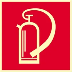 Aufkleber Feuerlöscher, Folie, langnachleuchtend, 160-mcd, 100x100 mm