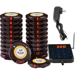 VEVOR Restaurant-Pager-System, Kabelloses Warteschlangensignal mit 500 m Effektiver Reichweite in Offenem Gelände, Piepser zur Rufannahme von Gästen mit Vibration und Blinken, 20 Pager für Imbisswagen