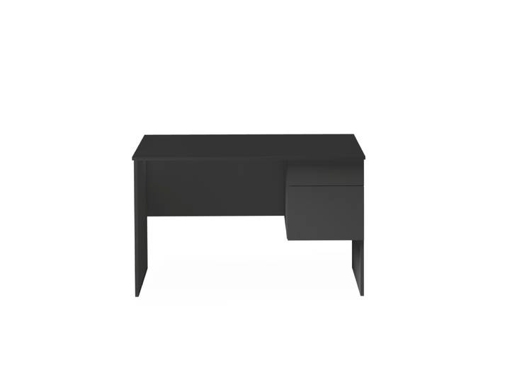 Bureau 1 porte et 1 tiroir 110 cm effet bois anthracite mat