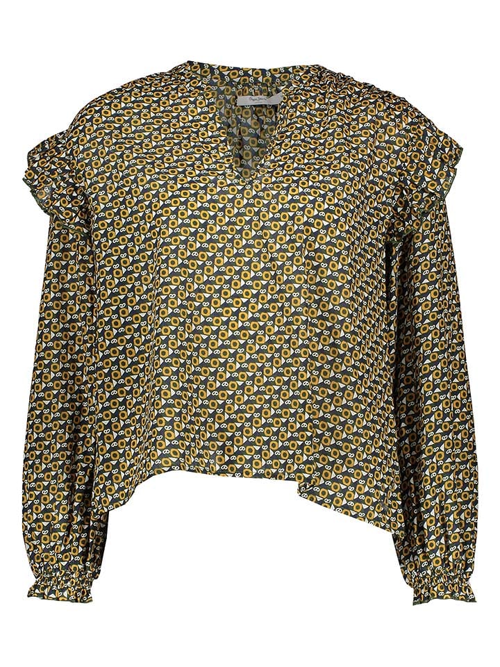 Pepe Jeans Bluse in Dunkelblau/ Gelb - M