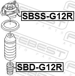 Febest Anschlagpuffer, Federung Sbd-G12r Hinterachse Für Subaru