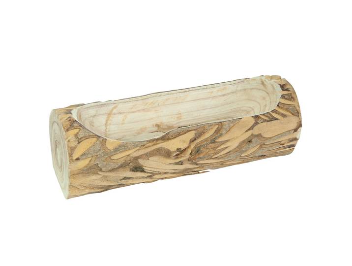 Dekoschale aus einem Stück Paulownia Holz gefertigt, Holzschale Natur, 35 x 10 x 12 cm