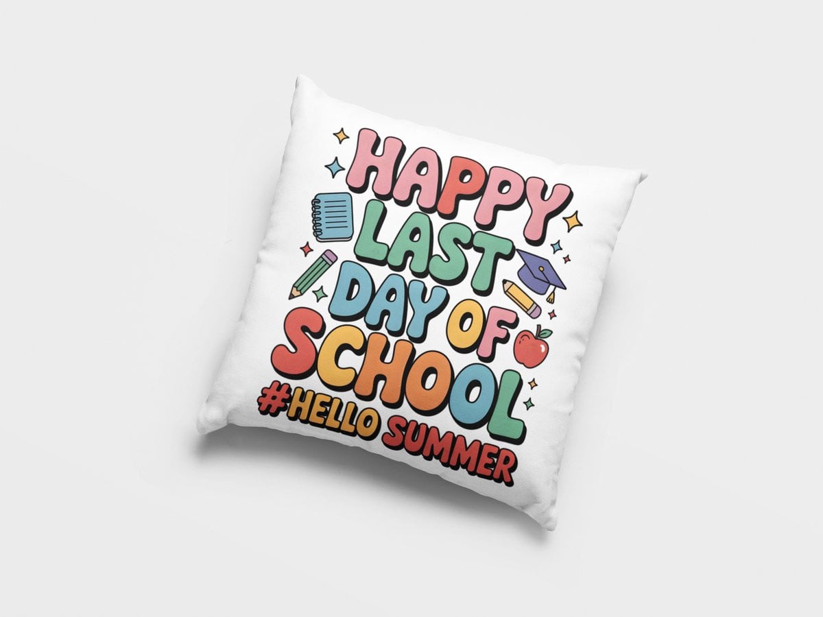 Sierkussen Hallo Zomer met Retro School Decoratie voor Studenten en Leraren