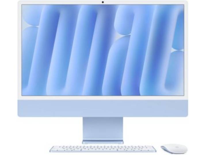 Imac - Ordinateur Apple 24 Ecran Retina 4,5k Puce M4 Cpu 10 / Gpu 10 Coeurs Mémoire Ram 16go Stockage 512go Ssd Bleu