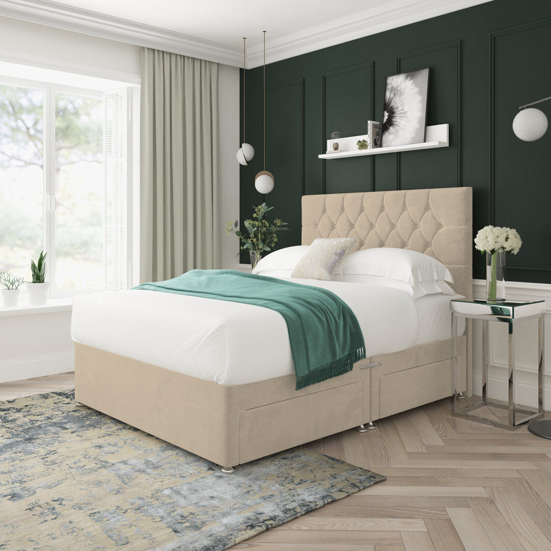 Canora Grey Upholstered Bed Beige Small Double (4')
