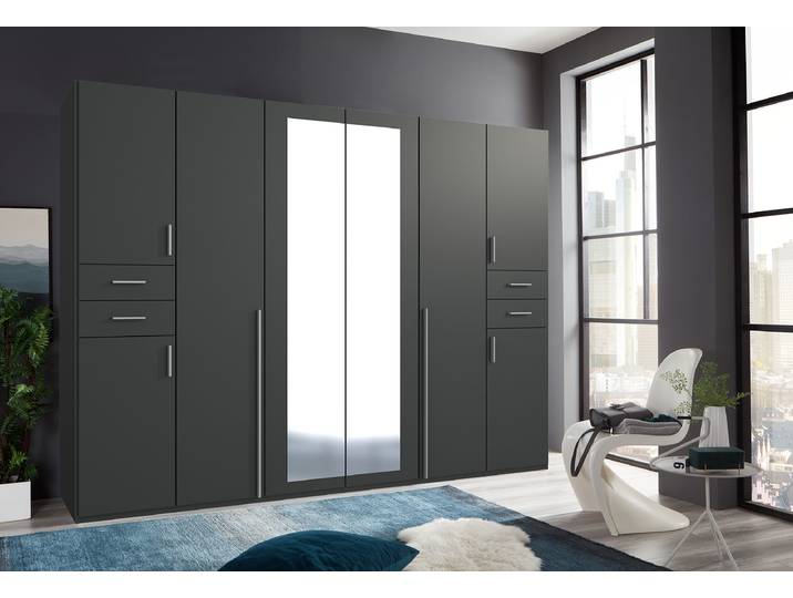 home24 Draaideurkast 270cm grijs/grafietkleurig