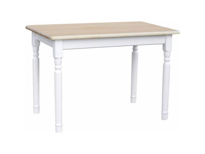 Table 70 x 60 cm BLANC/VERNIS INCOLORE rectangulaire pour cuisine ou salle à manger