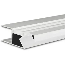 ISOLED LED Aufbauprofil HIDE ASYNC, für 2 LED-Strips, Direkt / Indirekt 50°, Aluminium, 200cm, Weiß RAL 9003 ISO-114808