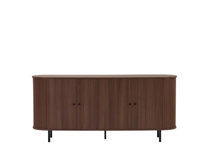 Buffet 4 portes aux bords arrondis en bois l180cm - bois foncé