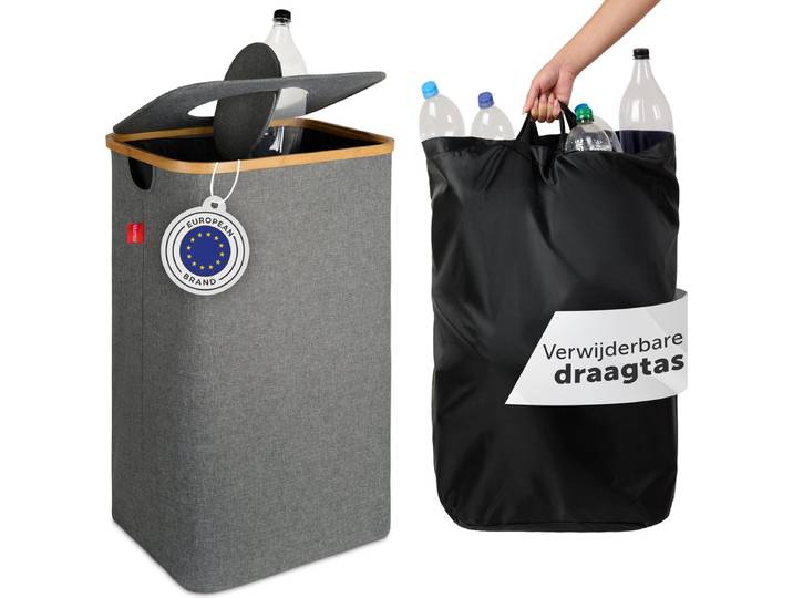 Blumtal - Afvalscheiding - Recycle afvalbak - 100L - Statiegeld container - Lege Flessen - Grijs