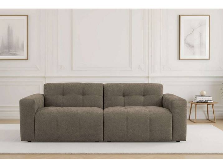 OTTO home 3-Sitzer Tapley, Breite 220 cm,Boucle, Struktur fein, mit Knopfsteppung, bodentief
