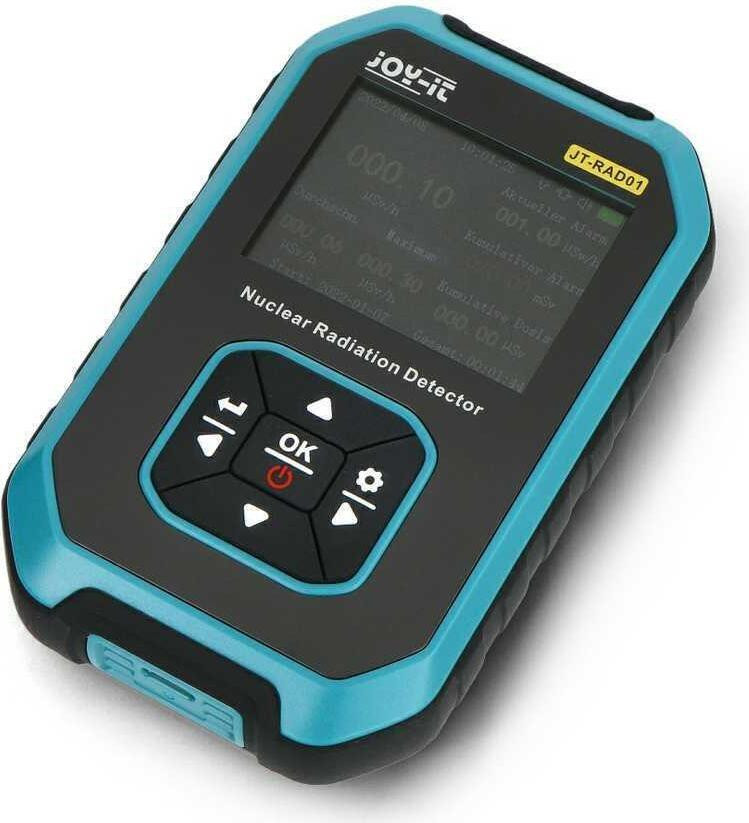 Joy-iT JT-RAD01 digitale radio, zwart en turquoise, met lithium-ion batterij, 77 x 122 mm