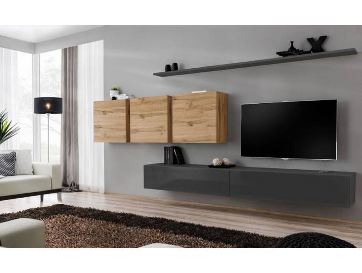 Xlmoebel Wohnwand Designer Sideboard 7tlg Holzmöbel für das Wohnzimmer, (7-St), Made in Europa