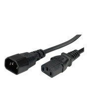 ROTRONIC-SECOMP Roline Monitor Power Cable Stromkabel IEC 60320 C13 bis C14 Wechselstrom 250 V 50 cm geformt Schwarz (19.08.1505)