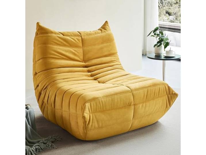 Fucxeoy Togo Kaminsessel, Ecksitzsäcke, Bequemes Lazy-Bodensofa Loungesessel-Sofa Aus Schaumstoff Mit Ergonomischem Design, Für Wohnzimmer, Schlafzimmer, Wohnheim, Salon, Büro