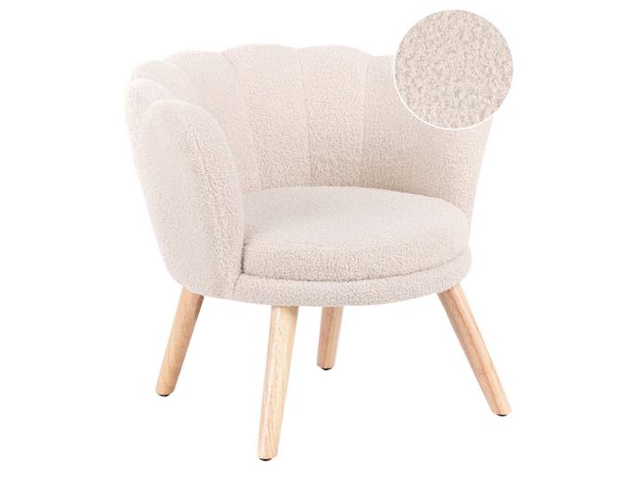Beliani Kindersessel Bouclé Hellbeige Halby, Beige, 60x54x54 cm, Babymöbel & Kindermöbel, Babyzimmer, Kindersessel & Kindertische