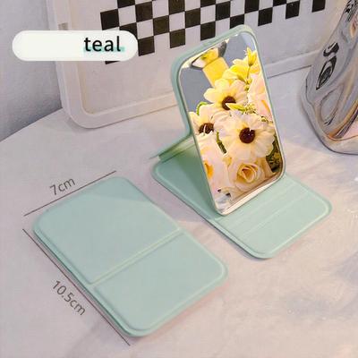 Fusion Finds Portable Folding Makeup Mirror With Stand HD Travel Makeup Mirror Compact Desktop Vanity Mirror green