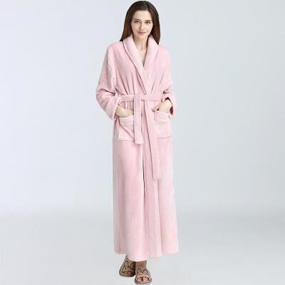 LightInthebox Women Fleece Shawl Collar Bathrobe,Plushed Bathrobe Long Robe Fleece - Plush Long Robefor wedding
