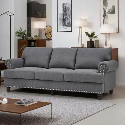 "83"" Modern Classic Design Sofa with Nailhead Trim"