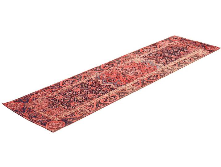 Teppich TOM TAILOR HOME Funky Orient Ghom , rot, B:60cm H:5mm L:230cm, Baumwolle, Kunstfaser, Teppiche, Teppich, Kurzflor, Orient-Optik, Vintage Design, mit Bordüre, auch als Läufer