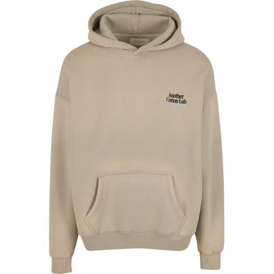 Kapuzensweatshirt ANOTHER COTTON LAB "Another Cotton Lab Outdoor Aesthetics Washed Hoodie", Herren, Gr. S, beige (washed grau), 52% Baumwolle, 48% Polyester, bedruckt, Rundhals, Sweatshirts