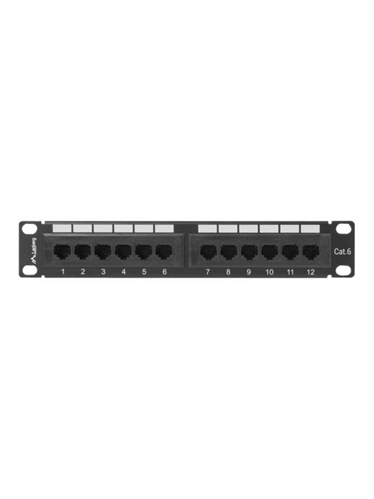 Lanberg PPU6-9012-B 12-Port Patch Panel 1U 10" Cat.6 UTP Black