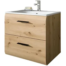 WASCHTISCH inklusive Waschbecken, Waschbeckenunterschrank Eiche hängend 60 cm