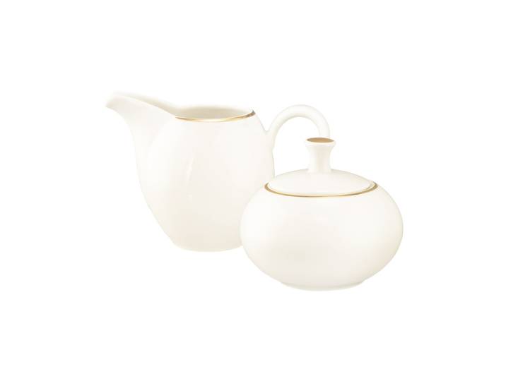 Milch- und Zuckerset SELTMANN WEIDEN Milch- & Zuckerset Savona Goldlinie 2er Set creme , beige (creme), 2, Porzellan, Geschirr-Sets, Milch- und Zuckerset, Spülmaschinenfest, Mikrowellensicher, Ofenfest