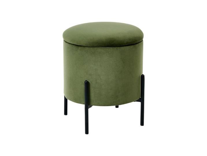 Pouf de rangement WENONA Velours Vert foncé