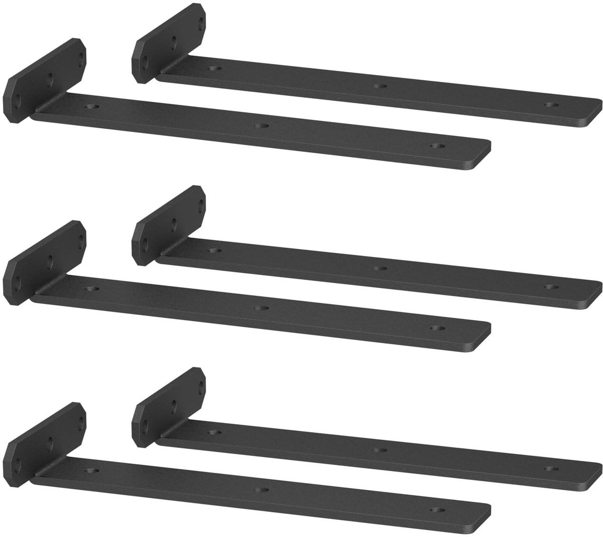 Merkloze Onzichtbare Plankdrager - Zwart - 80 kg Draagvermogen - Set van 6 stuks