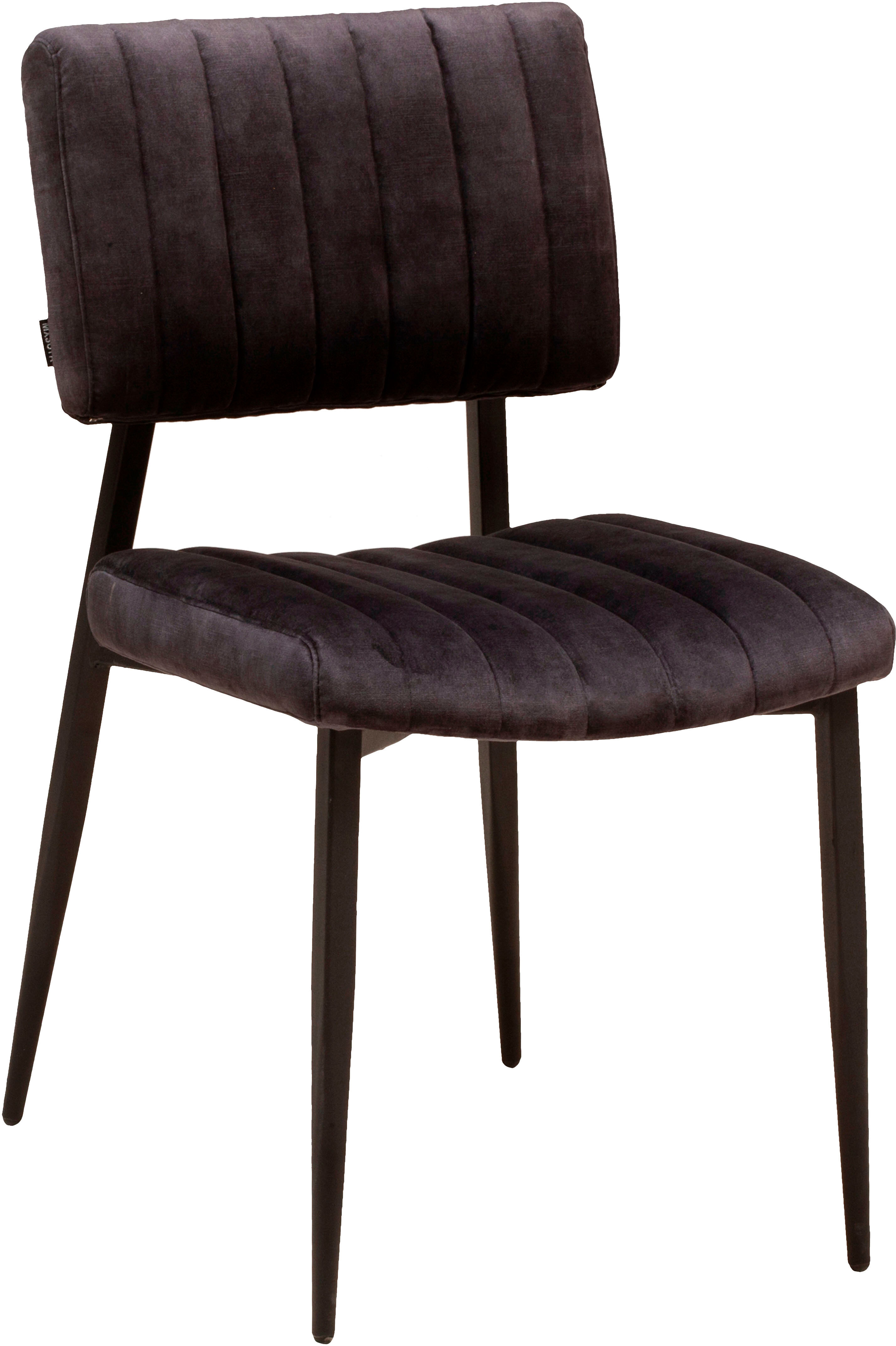 Esszimmerstuhl OMG DESIGN "Ivan", grau (anthracit, schwarz, anthracit), B:46cm H:85cm T:62cm, Stühle, Esszimmerstuhl, pflegeleichter Samtvelour Bezug, Küchenstuhl