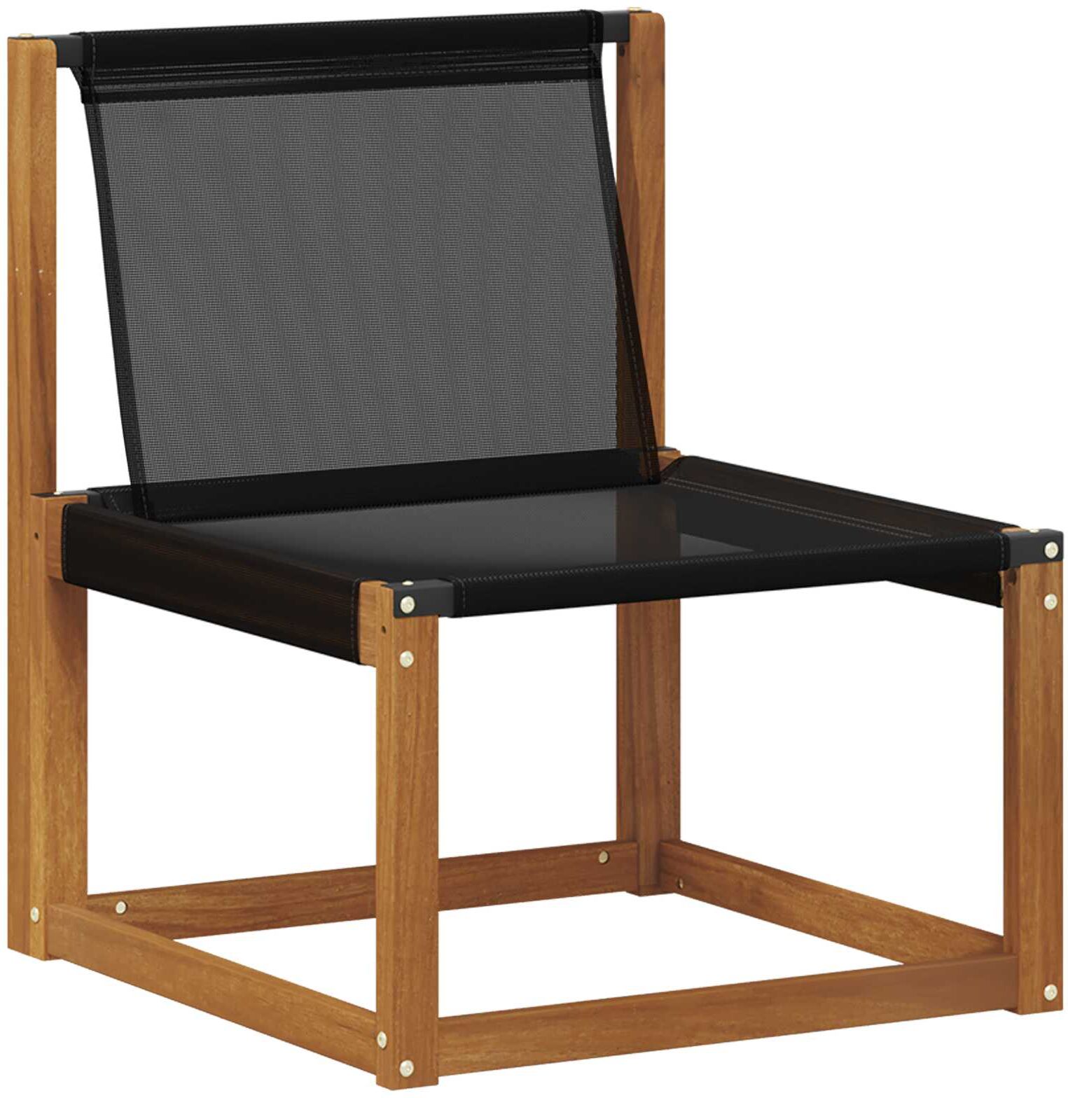 vidaXL Outdoor Middle Sofa Bois d'acacia massif et Textilène