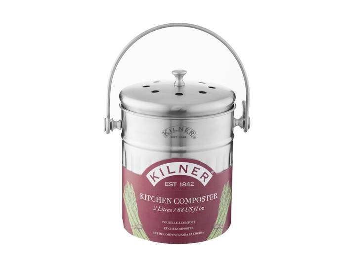 Mülleimer KILNER 2 l , silber (silberfarben), H:20cm, Edelstahl, Mülleimer, Mülleimer