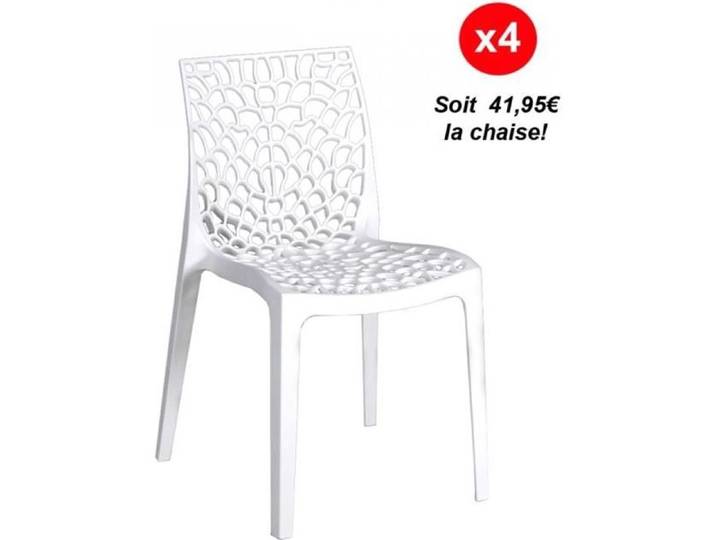 Lot de 4 chaises empilables TELA / Blanc