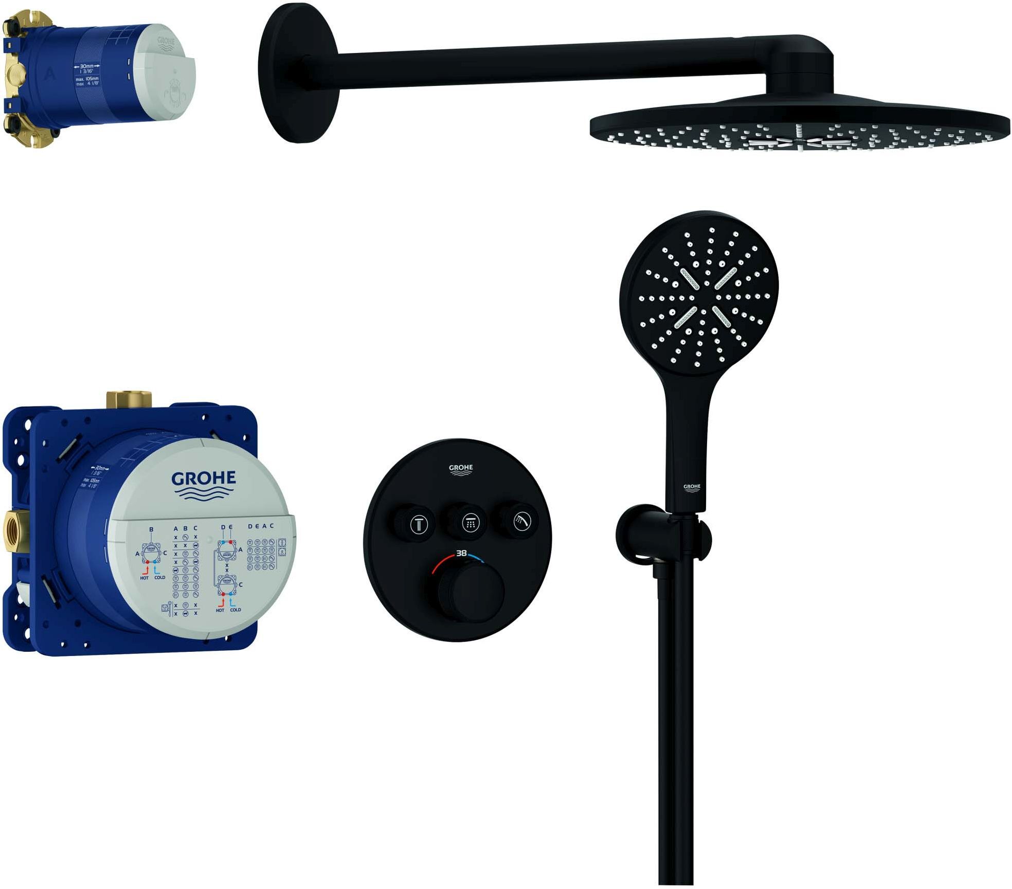 Grohe Grohtherm Smartcontrol système de douche 34863KF0 encastré, noir fantôme