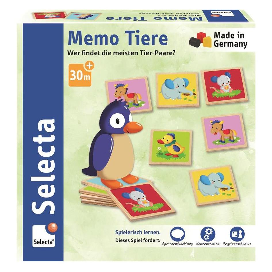 Selecta Spielzeug Memo Tiere (Deutsch, 2 - 4 Spieler) (K5 095275124)