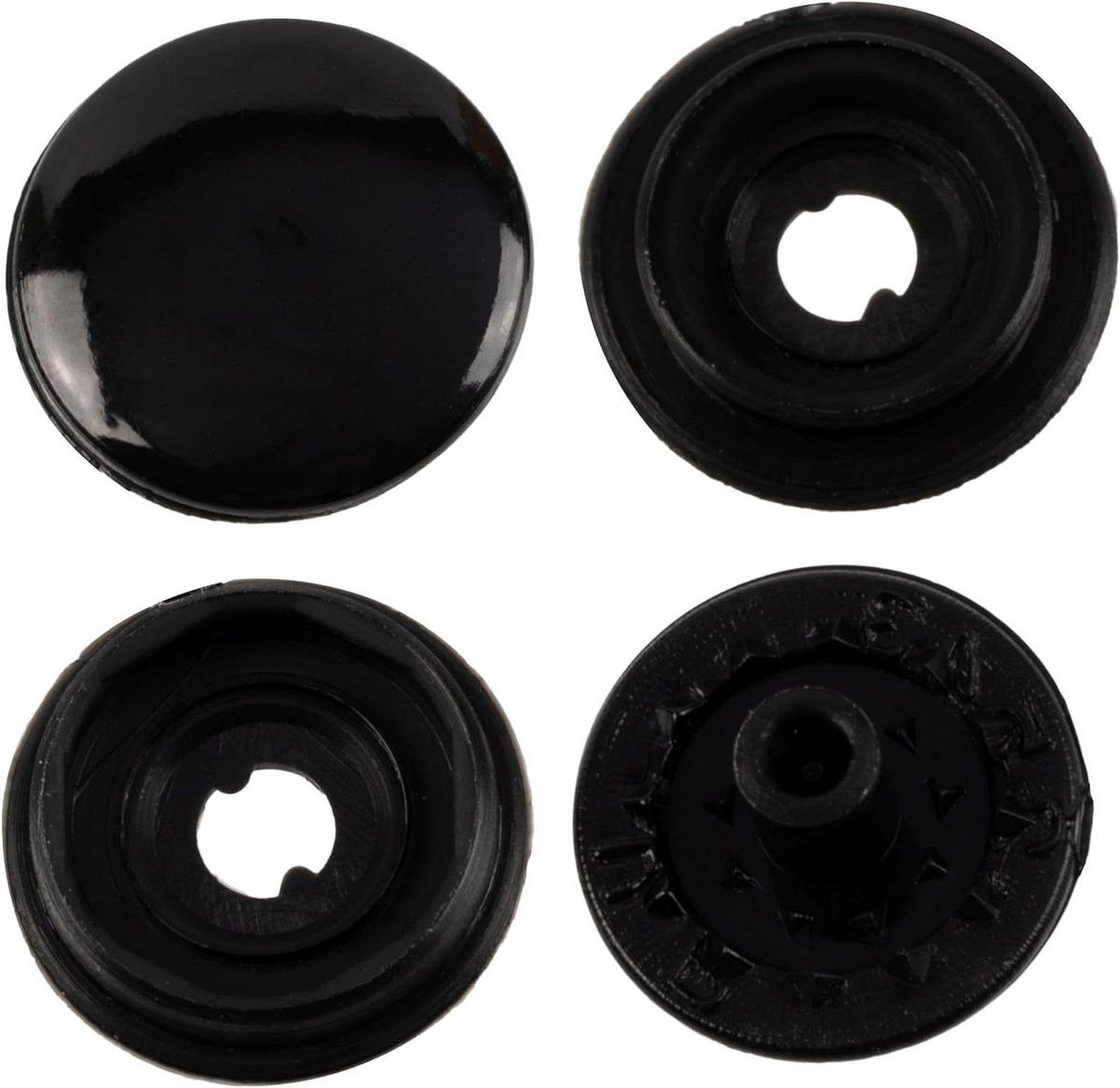 Drukknopen Set Zwart - 4-Delig Systeem - 11 mm Diameter