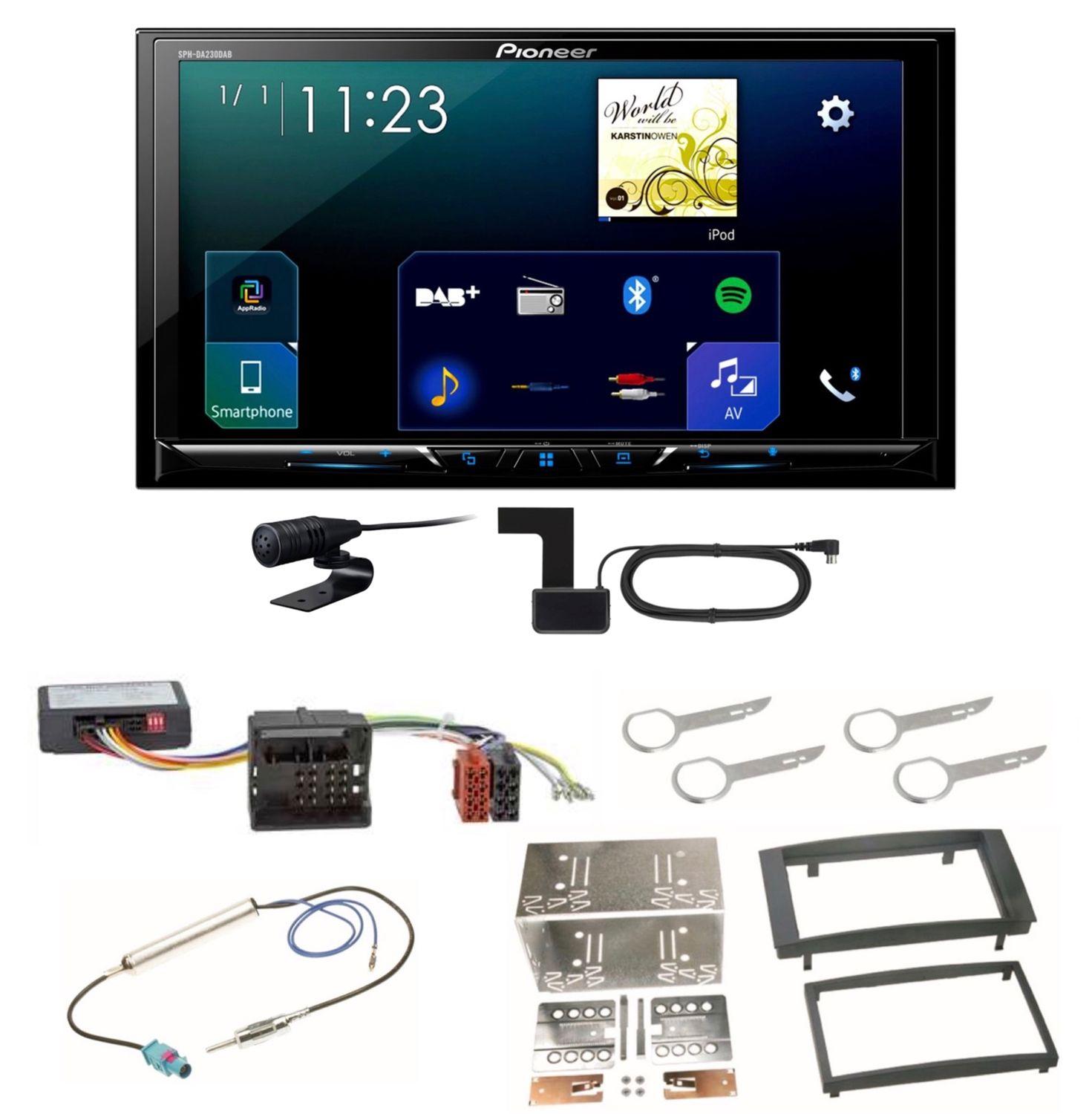 Pioneer SPH-DA230DAB Android Auto CarPlay Bluetooth Einbauset für Touareg 7L