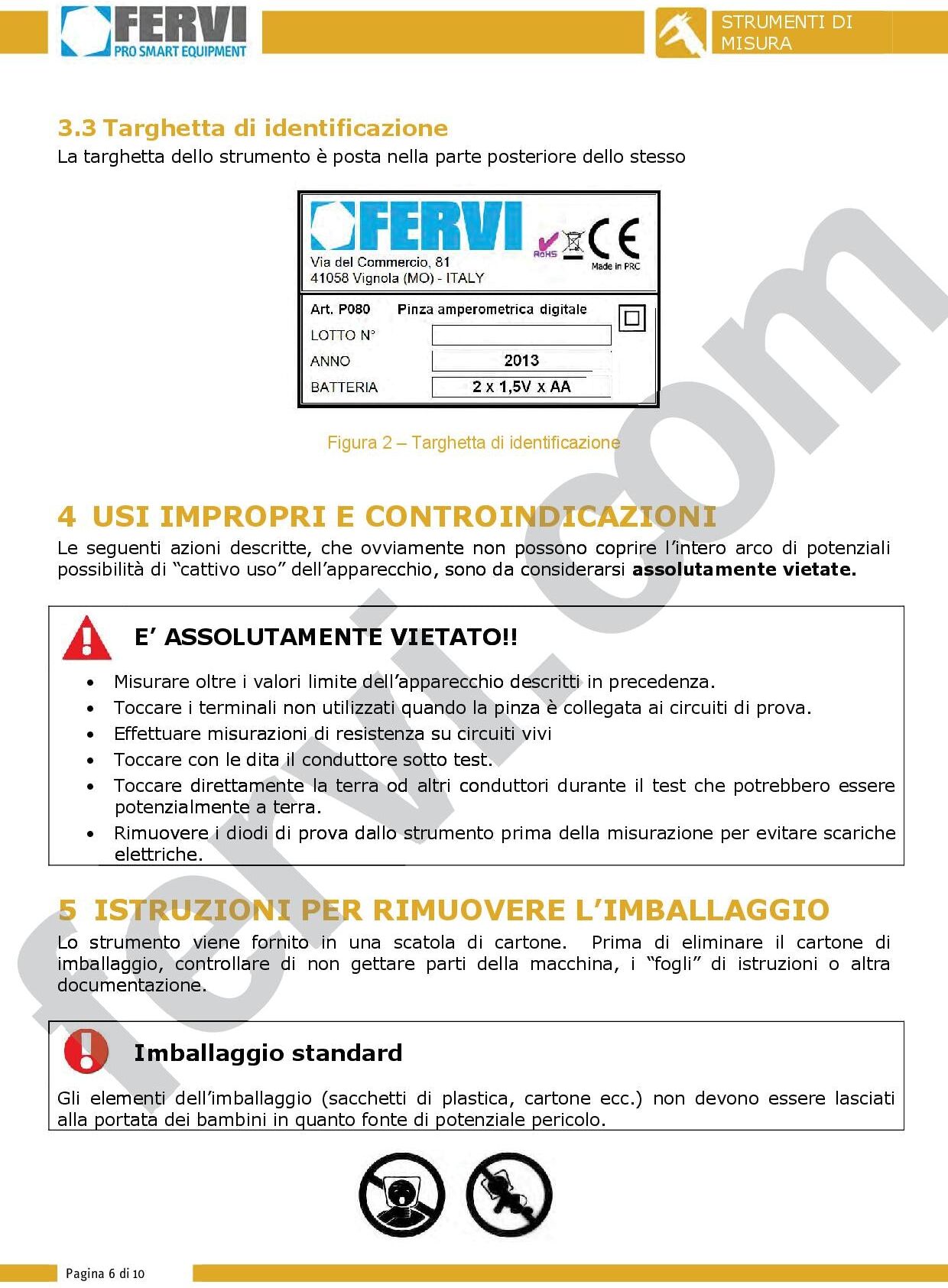 Fervi P080 Pinza amperometrica digitale