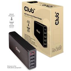 club3D Club 3D CAC-1903 - Netzteil - AC 100-110/240 V USB Ladestation 111 W 4x USB-C®, 1x USB-A USB PD Schwarz Innenbereich CAC-1903EU