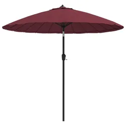 vidaXL Sonnenschirm mit Aluminium-Mast 270 cm Bordeauxrot