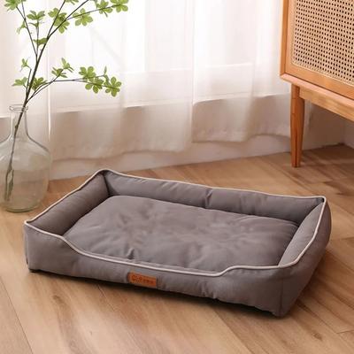 Uplift Essentials Four Season Orthopedic Square Dog Bed Waterproof Bite Resistant Pet Mattress gray xl