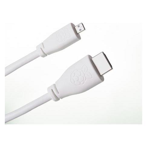 Raspberry Pi Official cable Micro-HDMI to HDMI White, 1m (HDMIPi4)