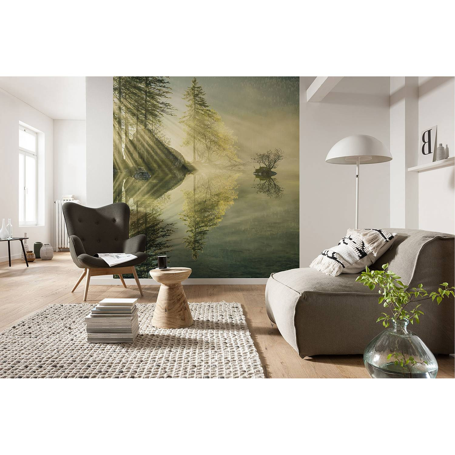 home24 Fotobehang Indulgence of Beauty Abstract Modern Multicolour Groen Breedte: 200 cm, Hoogte: 250 cm