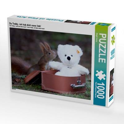 CALVENDO Puzzle Du Teddy, ich hab dich sooo lieb! | 1000 Teile Lege-Größe 64x48cm Foto-Puzzle für glückliche Stunden