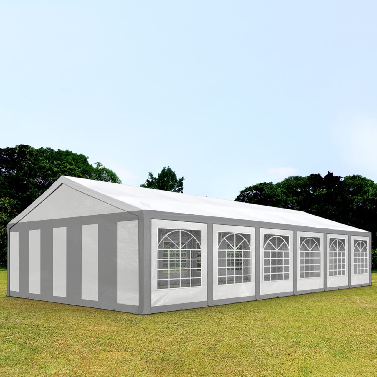 TOOLPORT 6x12m Marquee / Party tent, PE 450, grey-white - (91125)