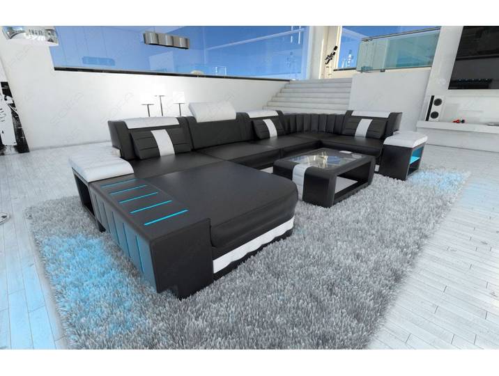 Wohnlandschaft Bellagio U-Form aus Leder