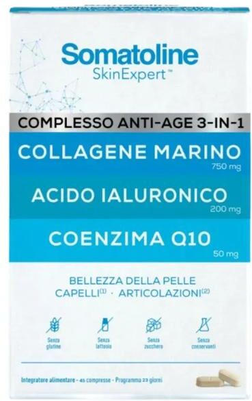 Somatoline SkinExpert Collagene Marino 3in1 45 Compresse Integratore per Pelle Capelli e Articolazioni