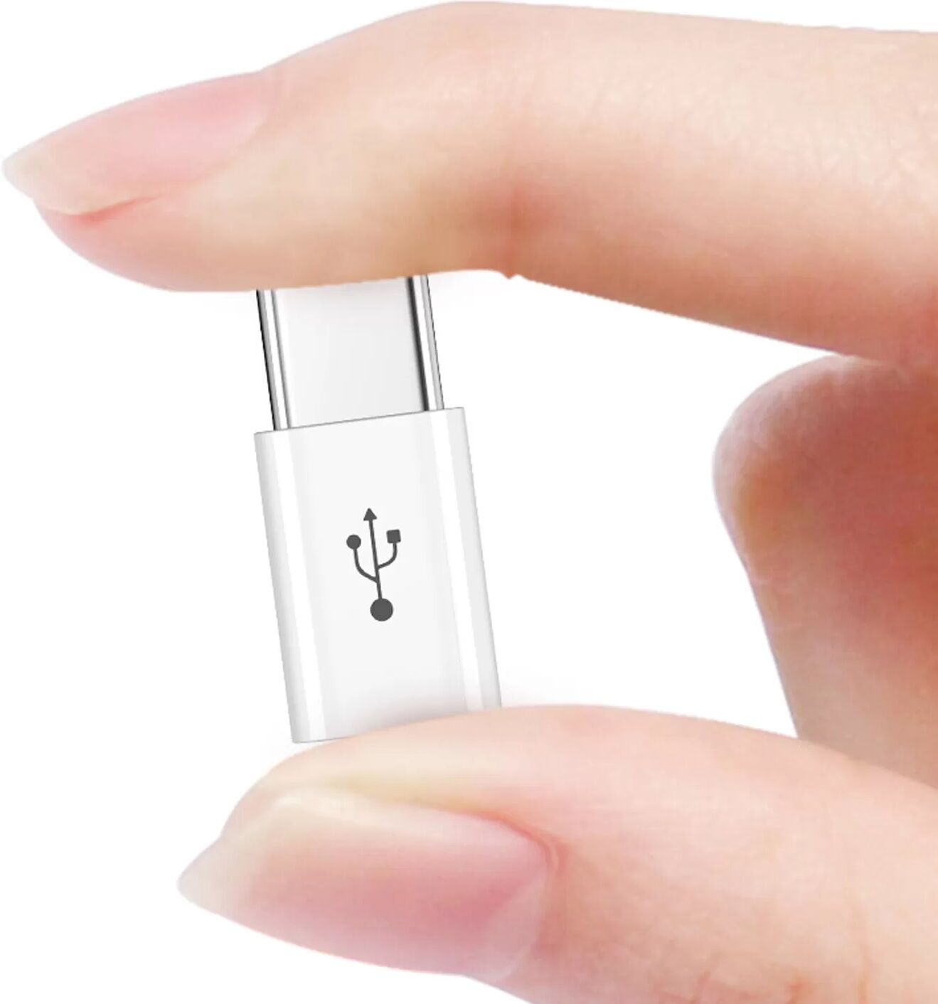 INF 2er-Set kurzer Android-zu-USB-C-Adapter, PD Schnellladung bis 5A, Datenübertragung, Plug-and-Play Weiß
